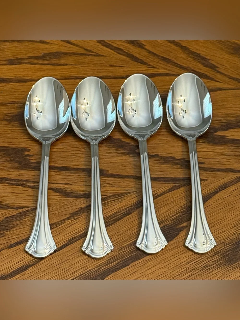 Classic Silver Plated Serving Spoons - Elegant Scrolled Handle